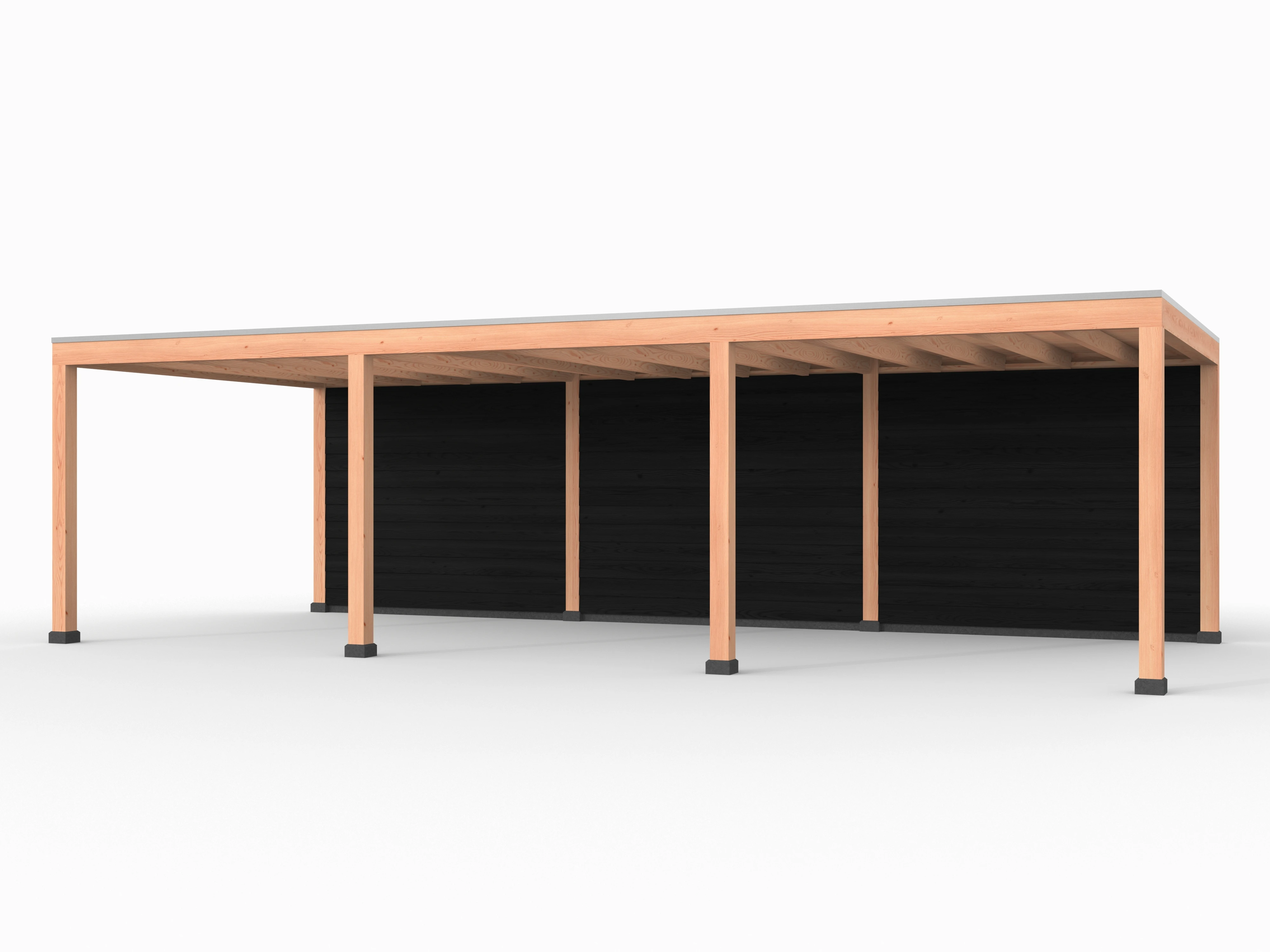 Douglas overkapping, 900 x 400, met achterwand, Westwood Elegant zwart - Afbeelding 1